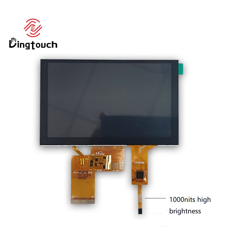 5 inch 1024*600 dots resolution IPS 1000nits touch screen display
