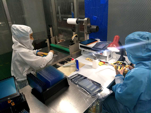 Touch screen manufacturing center factory