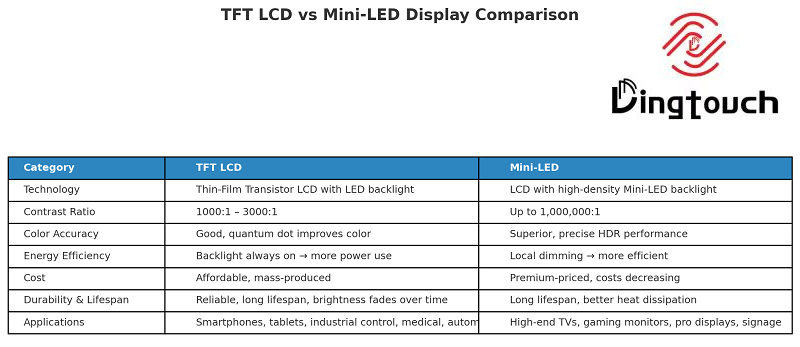 TFT LCD vs. Mini-LED