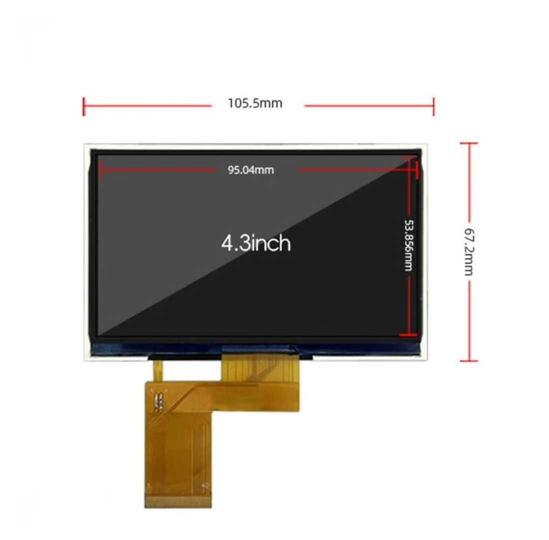 4.3 Inch TFT LCD Display – 480×272 / 800×480 | IPS / TN | 300–1000cd m² | Custom Touch Options