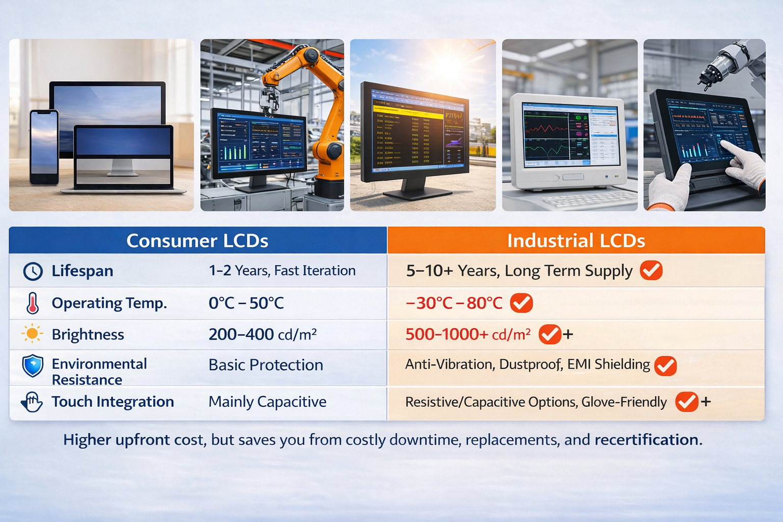 Industrial LCD Display vs. Consumer LCD Display: What’s the Real Difference