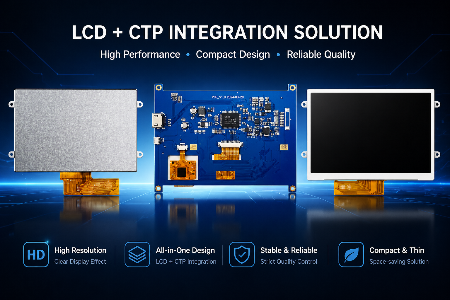 5-Inch 800×480 Transflective Sunlight Readable Touch Display Module