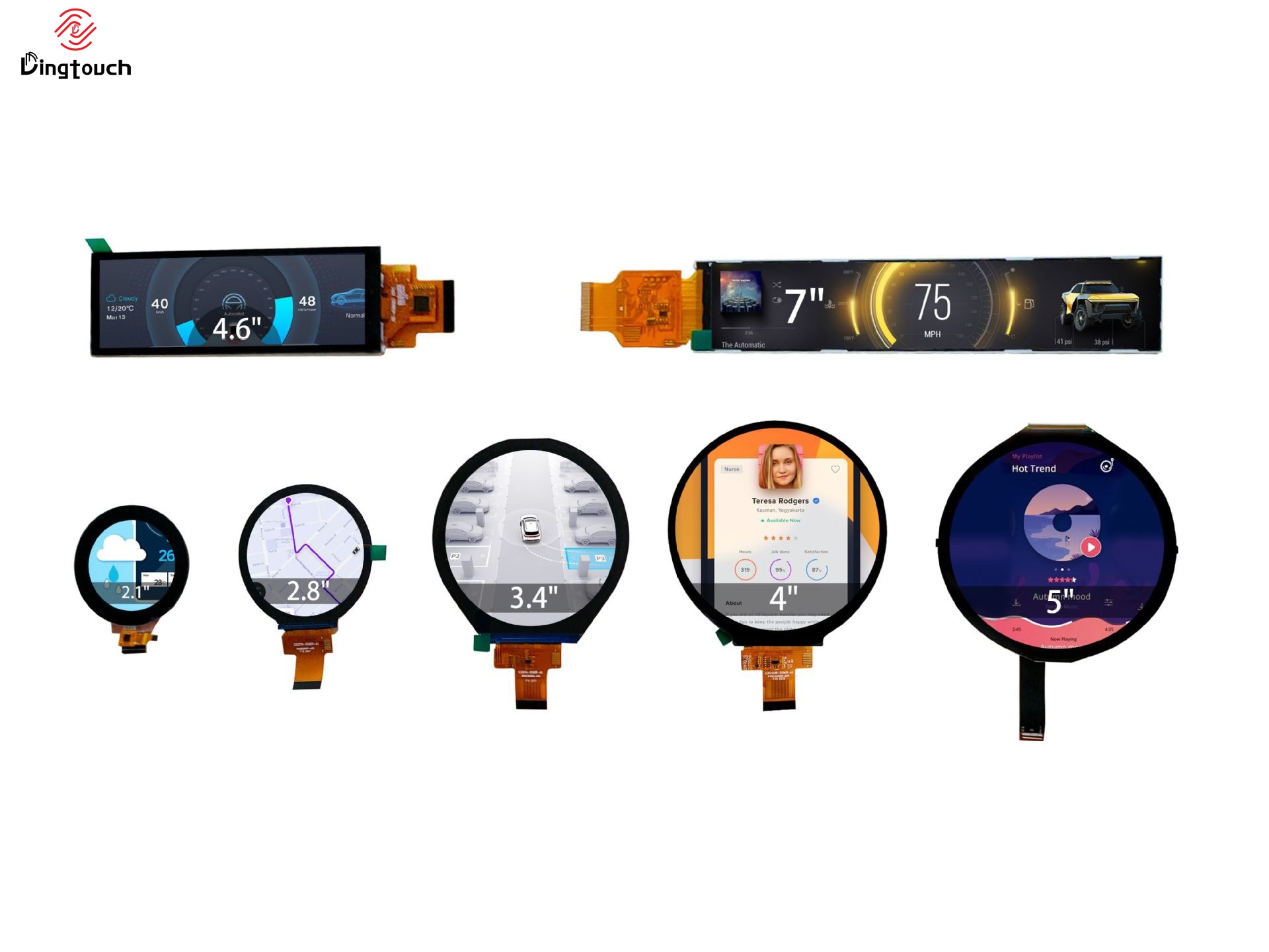 customized round LCD display solutions