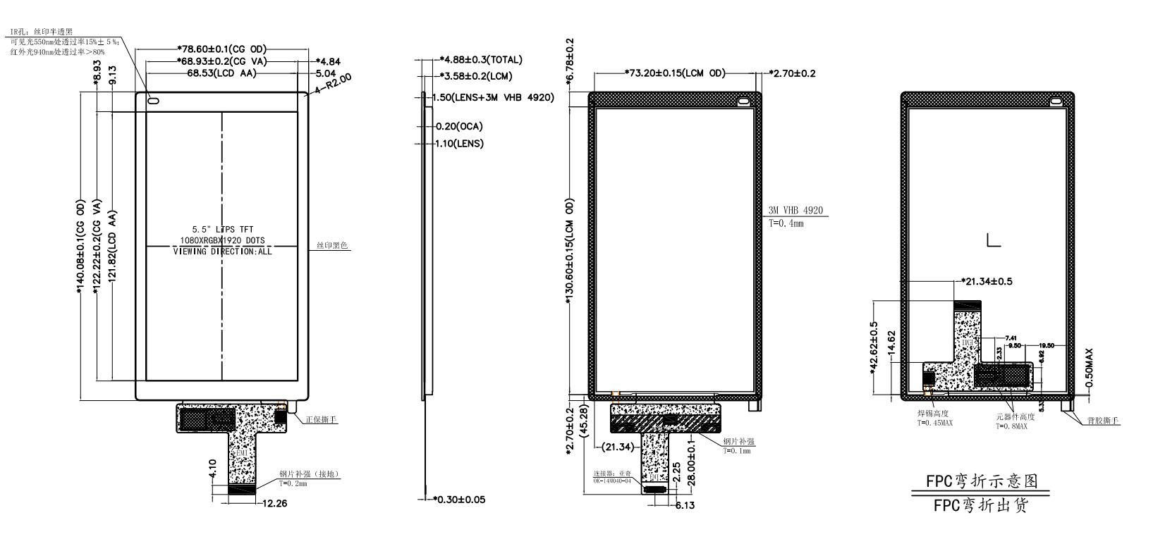 5.5-Inch 1600 cd/m² Ultra-High-Brightness Touch Display
